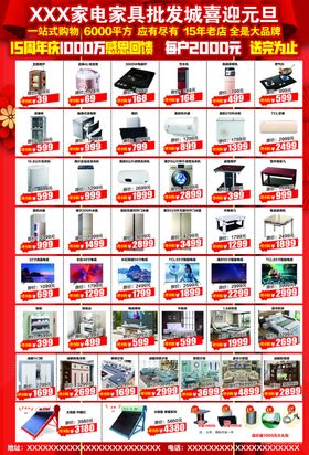 喜迎元旦家电单页家电DM