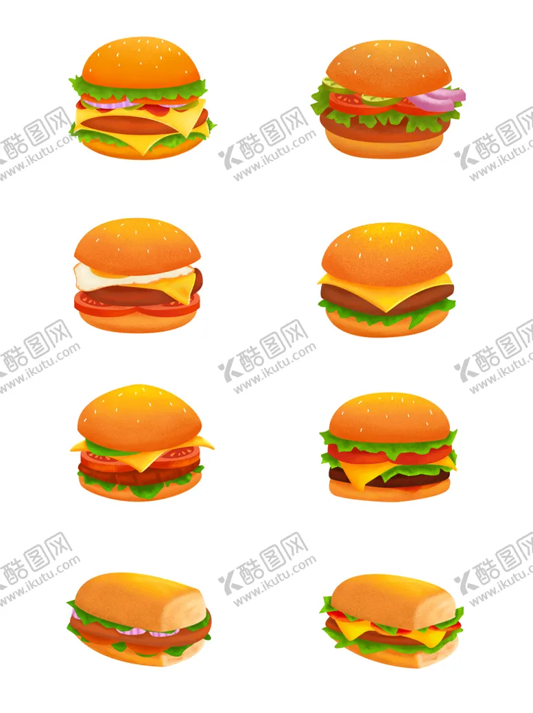 编号：76915209202200319436【酷图网】源文件下载-汉堡插画素材
