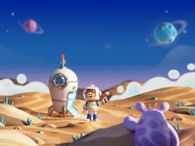 沙漠星球的太空探险场景