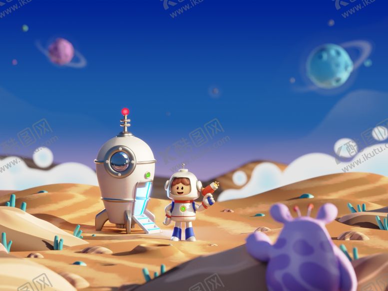 编号：54954411012338397479【酷图网】源文件下载-沙漠星球的太空探险场景
