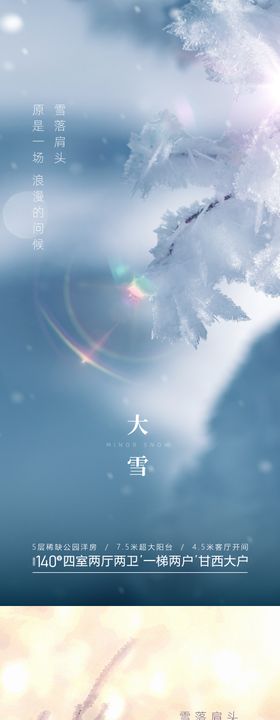 地产二十四节气大雪冬天海报