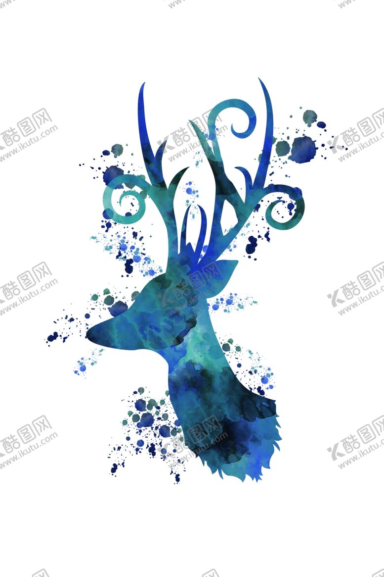 编号：78457407071540494324【酷图网】源文件下载-福禄双收鹿背景装饰画