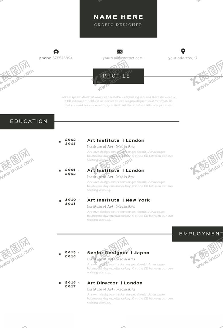 编号：67239509131753578537【酷图网】源文件下载-个人简历英文版