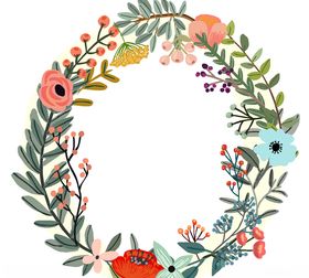 创意矢量手绘花卉字母