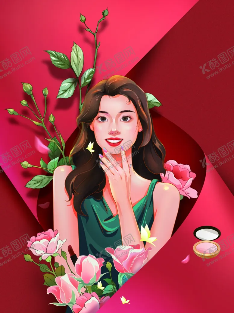 编号：78066511272117087855【酷图网】源文件下载-三八妇女节女神节玫瑰