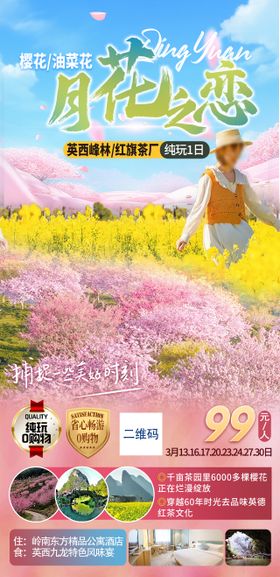 油菜花赏花指南活动宣传海报素材