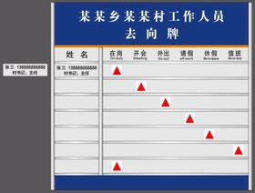 工作人员去向牌