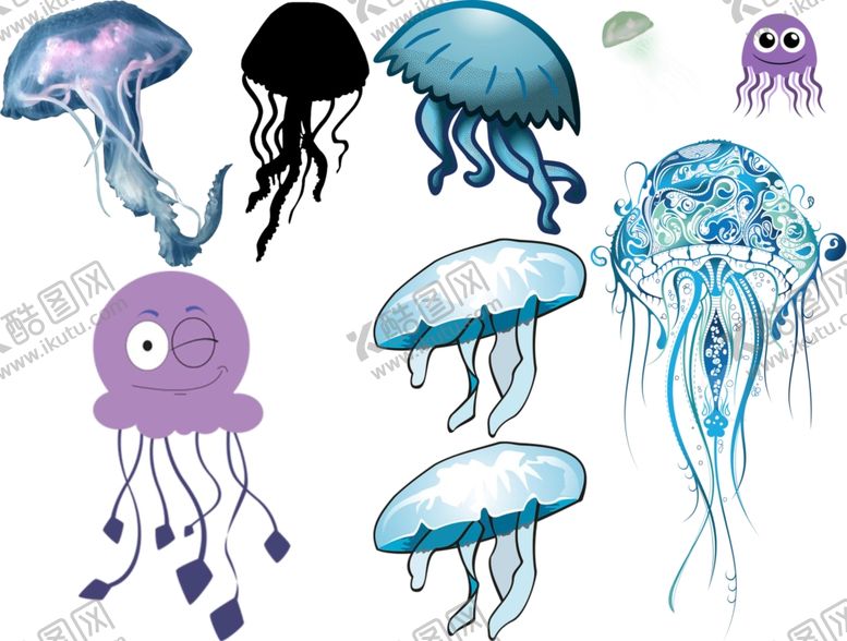 编号：93022710100552256658【酷图网】源文件下载-水母png免扣高清素材