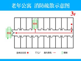 企业消防疏散示意图海报