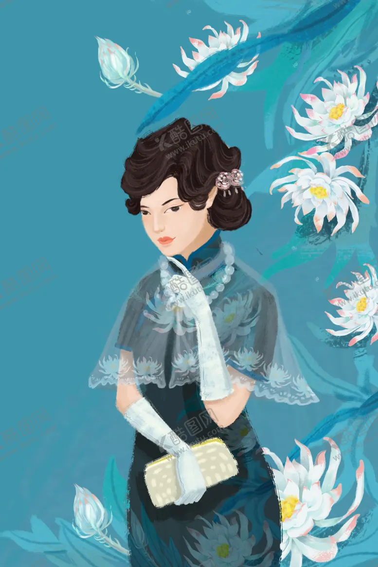编号：68125409201600064987【酷图网】源文件下载-复古旗袍女装图片