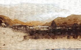 几何现代简约抽象山水