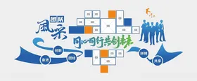 照片墙走廊风采公司企业员工风采