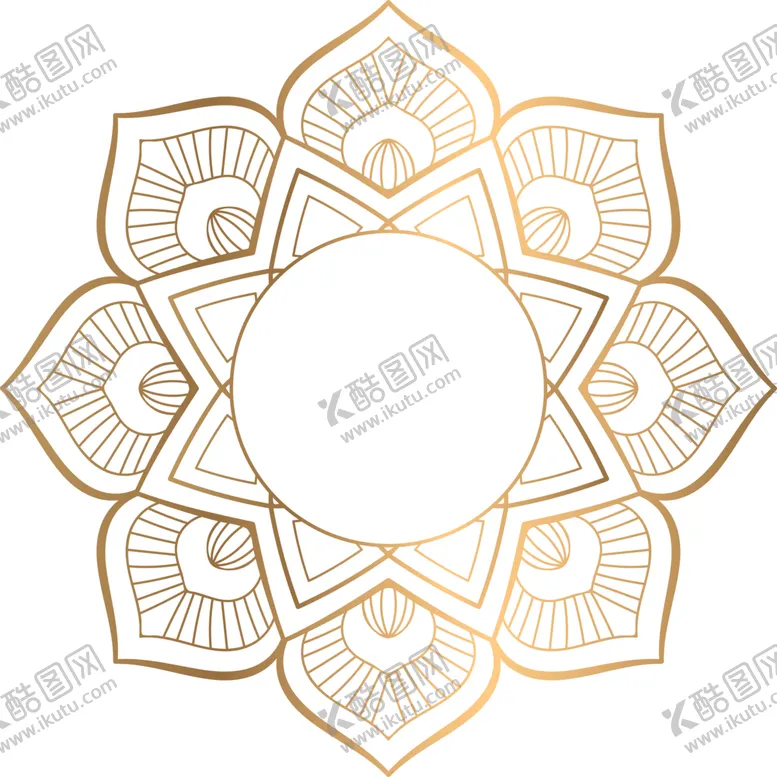编号：59215102091415531295【酷图网】源文件下载-金色复古花纹透明底免抠图