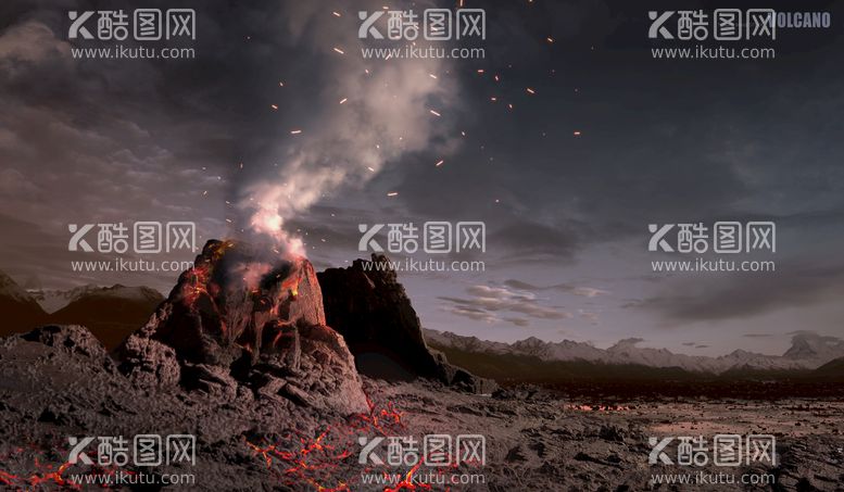 编号：84153710100112059706【酷图网】源文件下载-烟雾火山