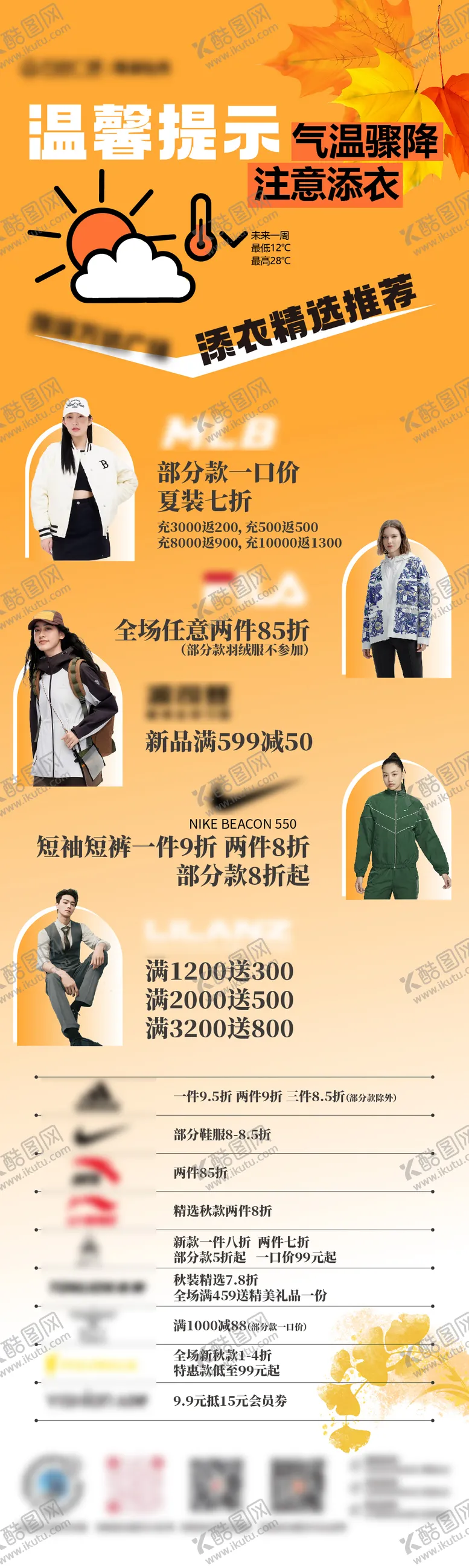 编号：41055112060031545110【酷图网】源文件下载-天气骤降天冷加衣降温服饰海报长图