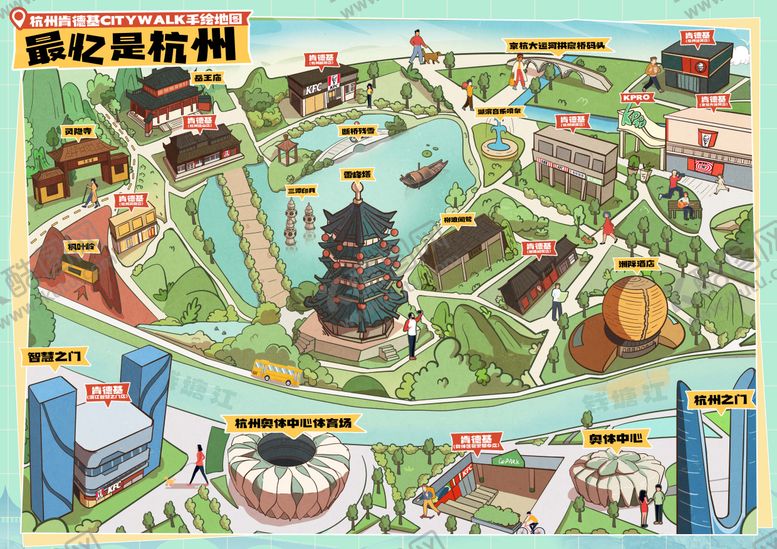 编号：76630209162024001763【酷图网】源文件下载-杭州手绘地图