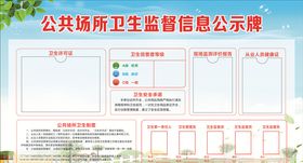 公共场所卫生监督信息公示牌