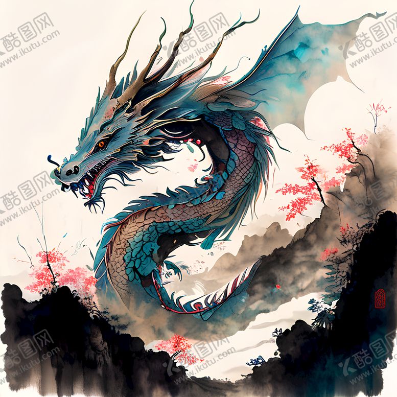 编号：92083610091309172174【酷图网】源文件下载-中国龙插画