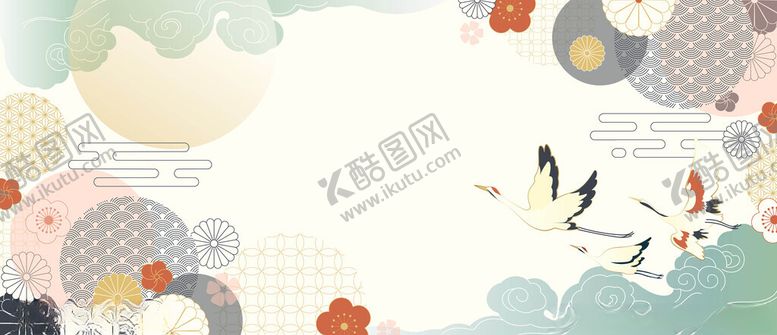 编号：11923511201815315008【酷图网】源文件下载-古典仙鹤背景