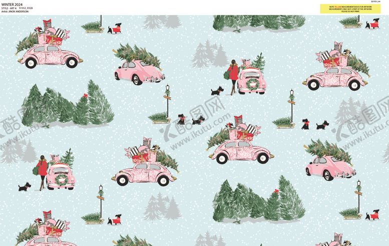 编号：23655104131353561752【酷图网】源文件下载-粉色汽车与圣诞树图案背景