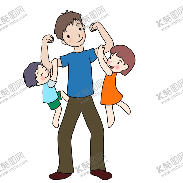 编号：20960910230247179902【酷图网】源文件下载-父亲节卡通亲子插画png素材