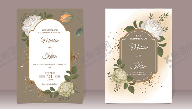 编号：73845804250454498628【酷图网】源文件下载-清新婚礼请柬