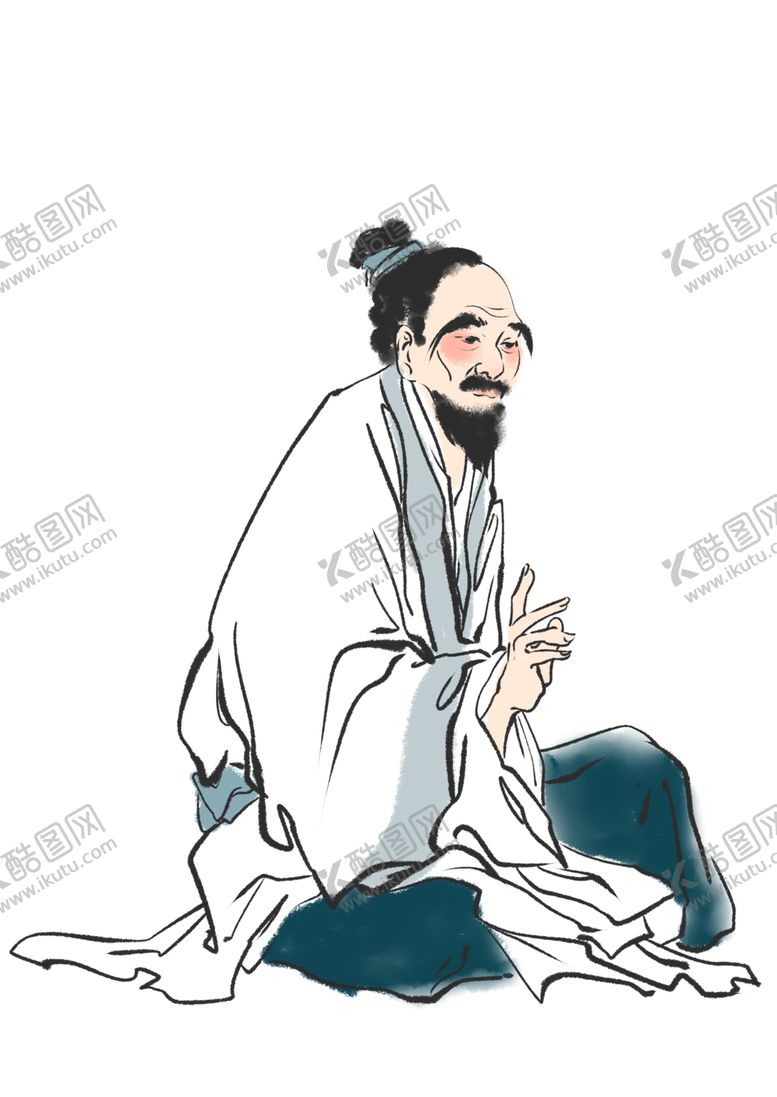 编号：98053610121305324412【酷图网】源文件下载-孔子古代人物古风水墨名人