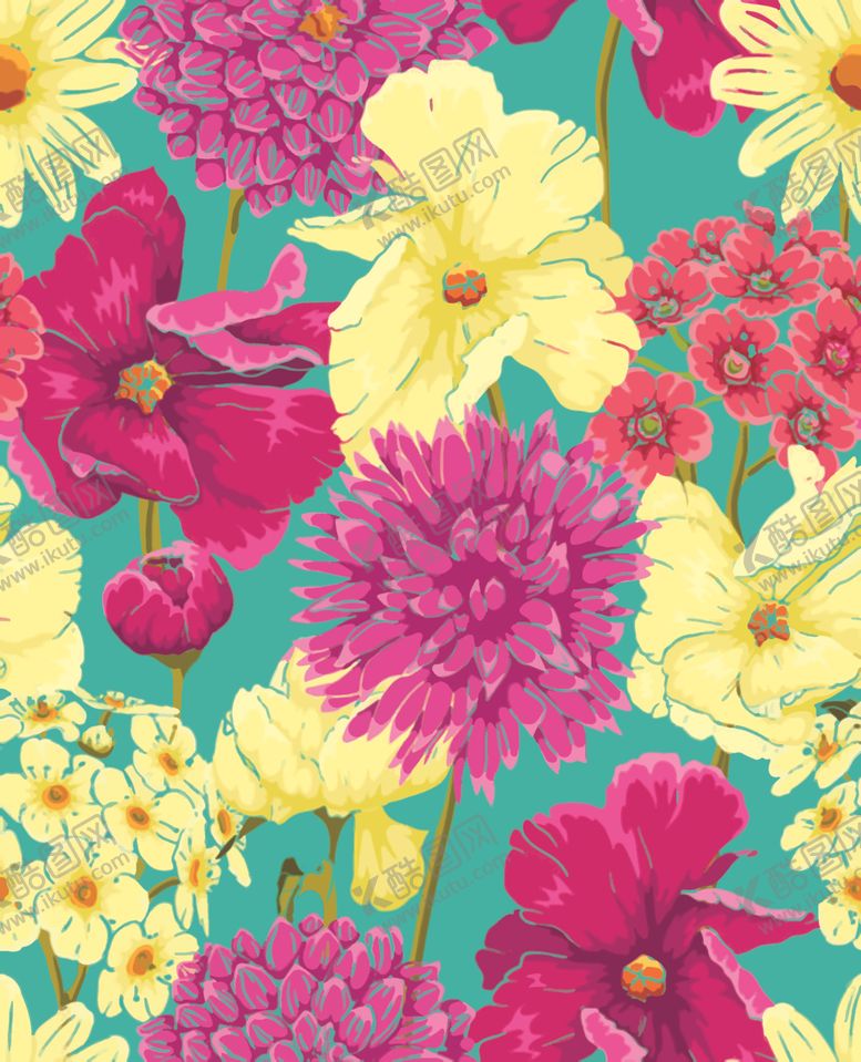 编号：92234509190125498682【酷图网】源文件下载-数码印花大黄花