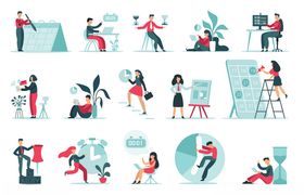 多样办公场景插画集合