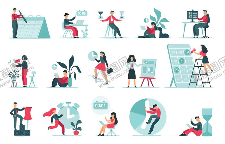 编号：10786204071651127025【酷图网】源文件下载-多样办公场景插画