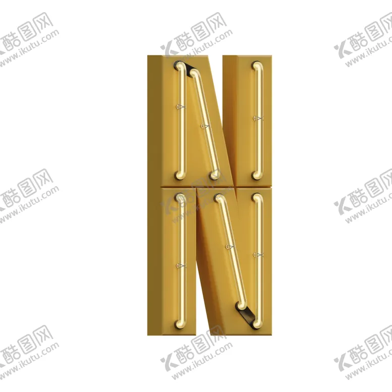 编号：64298707011624386910【酷图网】源文件下载-高清立体灯管字母元素