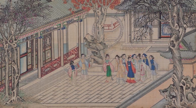 编号：70090210111606163018【酷图网】源文件下载-红楼梦场景精美工笔画