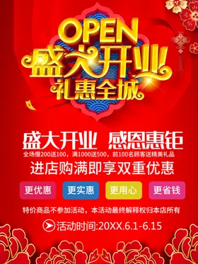 盛大开业新店海报宣传单设计