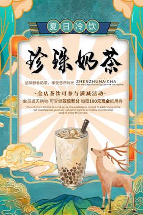 果饮果汁奶昔冷饮奶茶促销海报