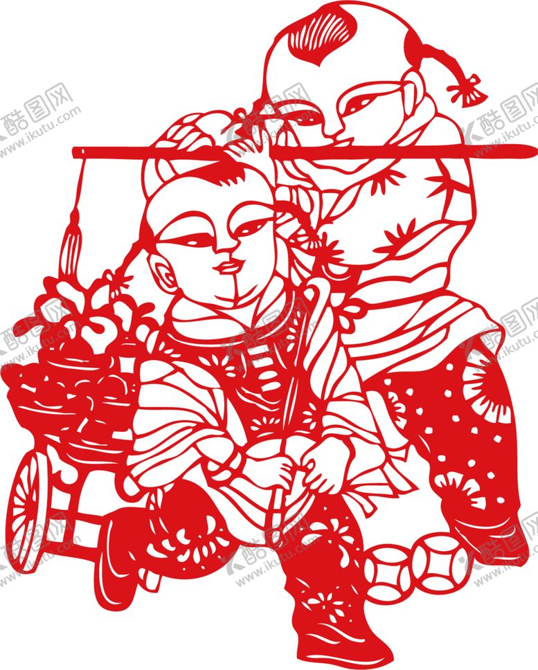 编号：65308401292235544187【酷图网】源文件下载-儿童新年喜庆剪纸PNG免扣素材