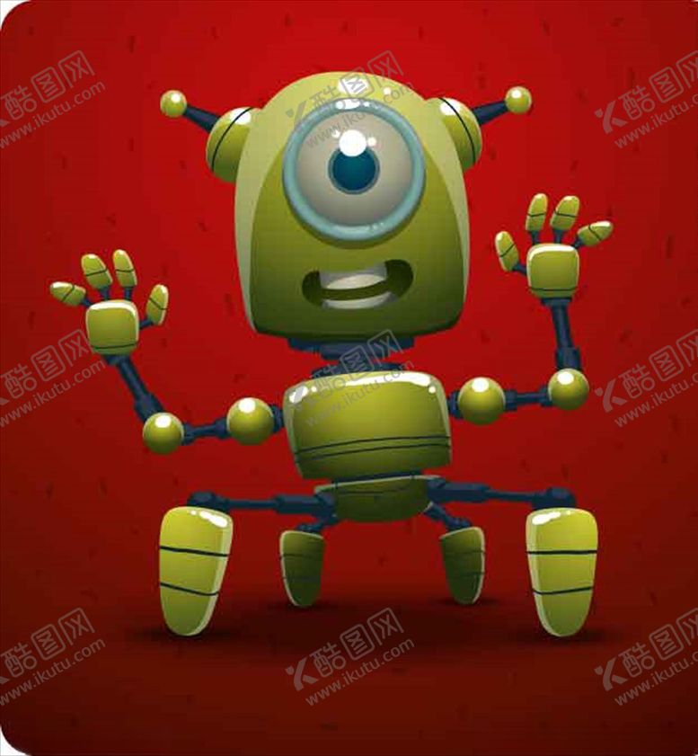 编号：78782110221144337305【酷图网】源文件下载-独眼机器人素材可爱卡通
