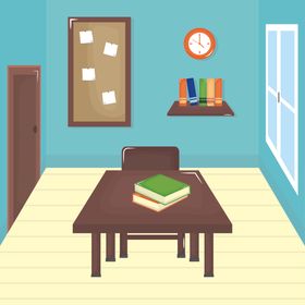 学生学校生活场景插画