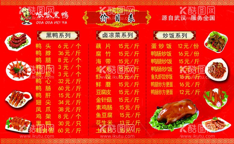 编号：32408509221451537435【酷图网】源文件下载-熟食 烤鸭 烤鸡 黑鸭 猪手