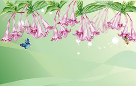 牵牛花装饰画蜜蜂小清晰