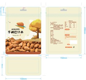 坚果袋装巴旦木清新包装设计