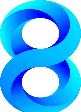金色立体阿拉伯数字8