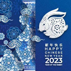 2023年兔年春节海报背景素材