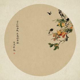 中国风水墨山水怀旧工笔梅花静喜上眉梢新式背景雅趣
