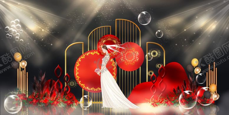 编号：80005110060208445073【酷图网】源文件下载-红色婚礼设计背景图片