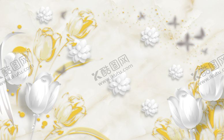 编号：54609606251626572317【酷图网】源文件下载-花卉背景墙