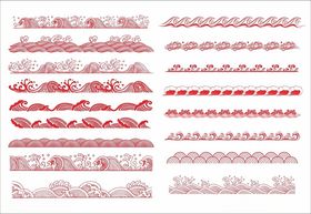 水纹波浪纹边框装饰底纹矢量