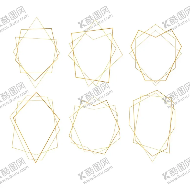 编号：47803909201201230913【酷图网】源文件下载-金色几何图形边框