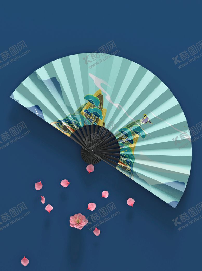 编号：80376109150246349083【酷图网】源文件下载-扇子折扇样机中柄扇mockups