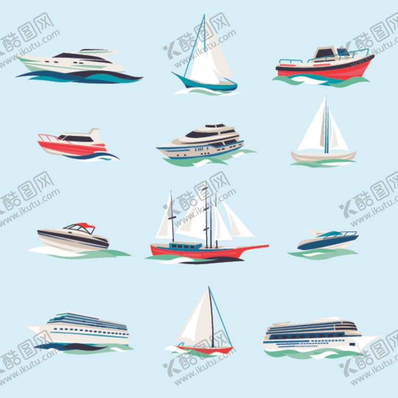 编号：70227507032159419227【酷图网】源文件下载-船舶游艇矢量插画
