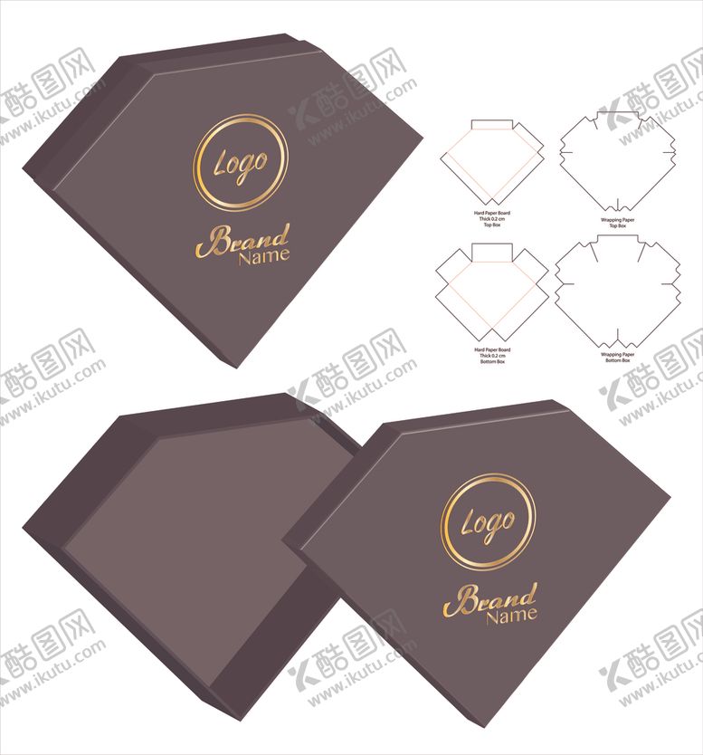 编号：21366610050422302993【酷图网】源文件下载-纸质包装盒刀模设计图